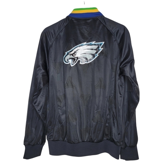 NIKE NFL EAGLES Origins Varsity Jacket Unisex XL‎ Black Cotton Logo Pride Rare - Picture 10 of 15